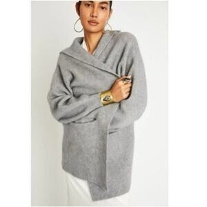 Beryll Hooded Vivian Cashmere Cardigan Light Grey Pockets